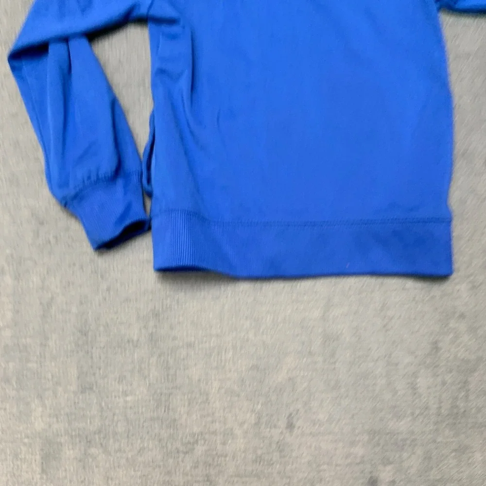 Nike Dri-Fit Full Zip Hoodie Girls 3T Blue Pink Swoosh Raglan Sleeve Activewear
